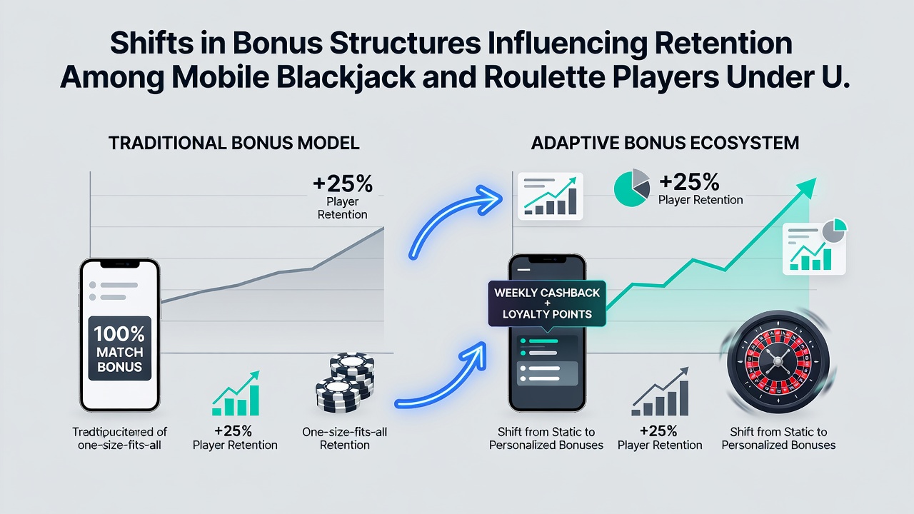 Data visualization showing retention trends for mobile casino games under changing bonus structures